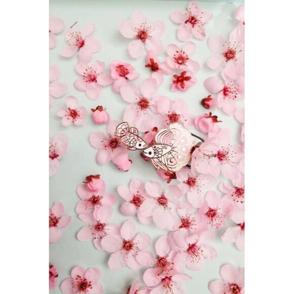 Betta Fish Enamel Pin Set - Sakura Halfmoon - Nature Jewelry - Celestial Brooch - Picture 6 of 6